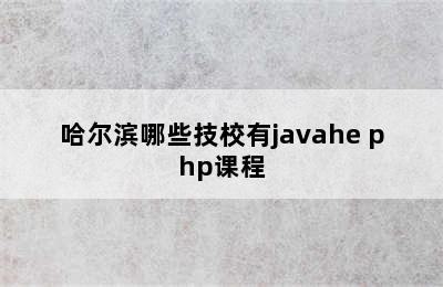 哈尔滨哪些技校有javahe php课程
